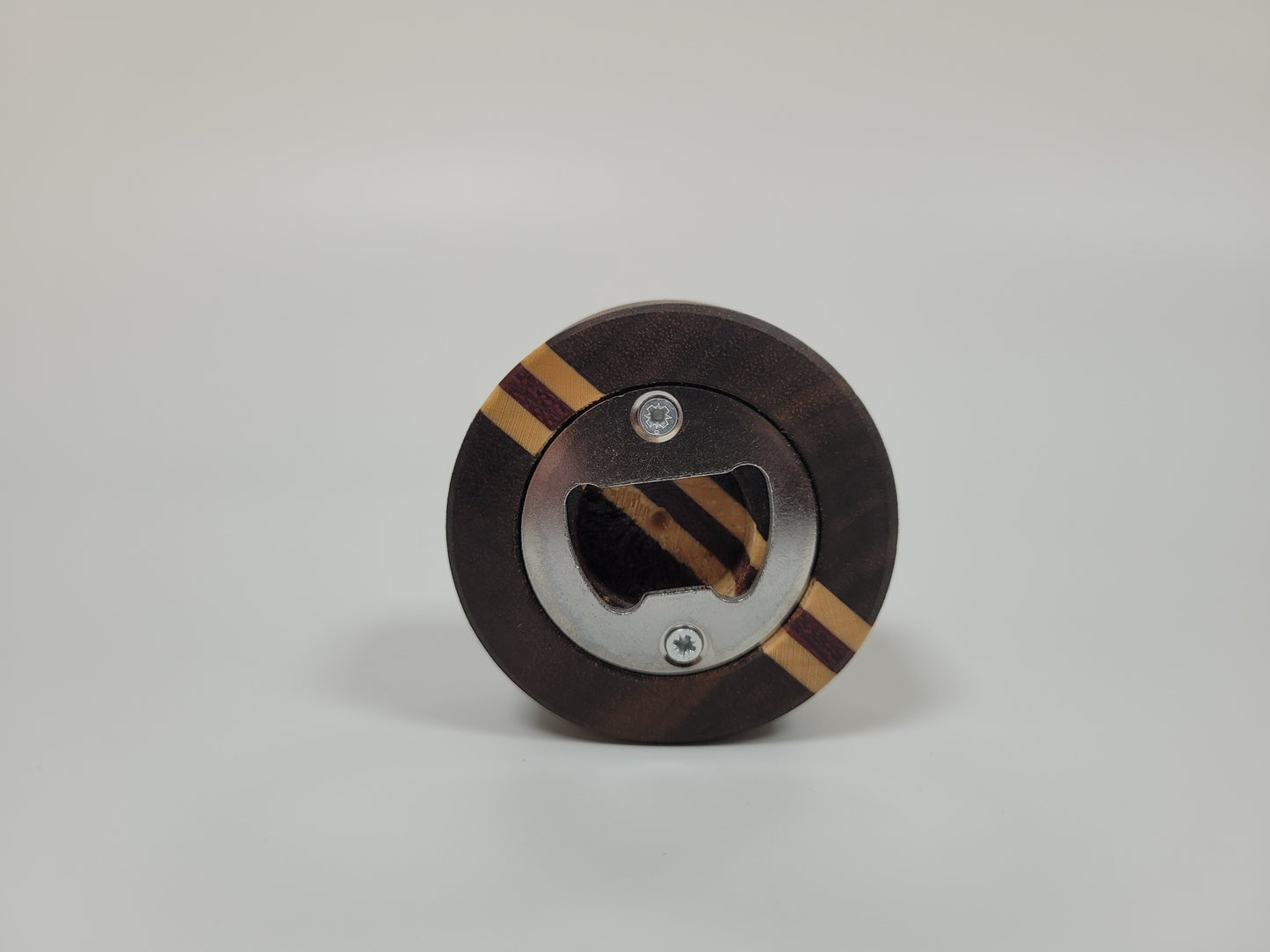 Runder Flaschenöffner (Nussbaum, Ahorn, Amaranth)