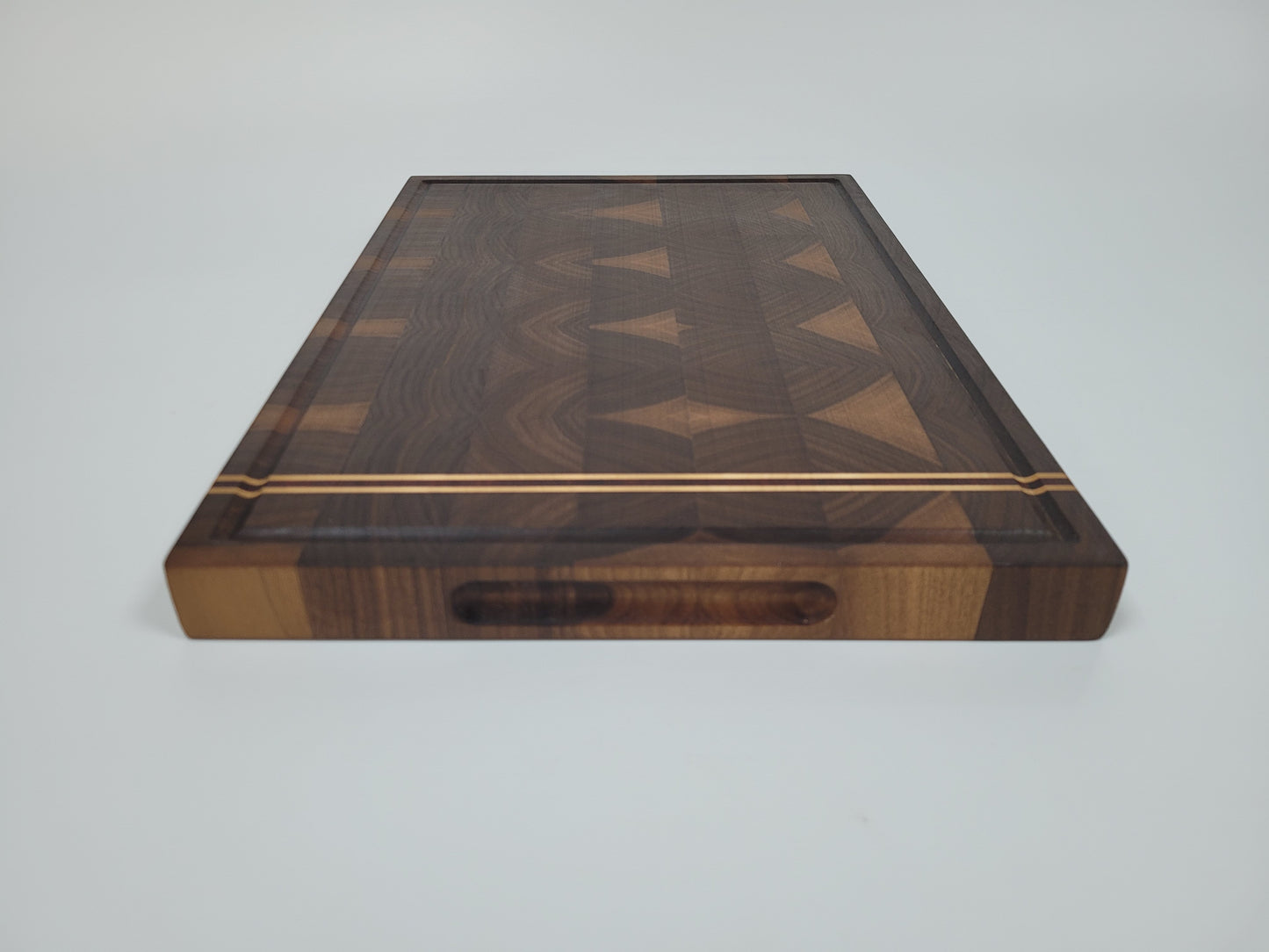 Schneidebrett (Streifen) Ahorn-Nuss-Padouk