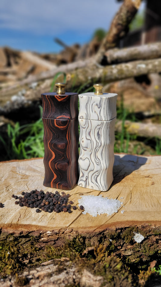 Salz- und Pfeffermühlen Set (Saraifo Makassar und Birke)