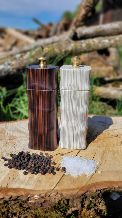Salz- und Pfeffermühlen Set (Saraifo Makassar und Birke)