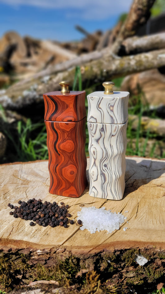 Salz- und Pfeffermühlen Set (Saraifo Cocobolo und Birke)