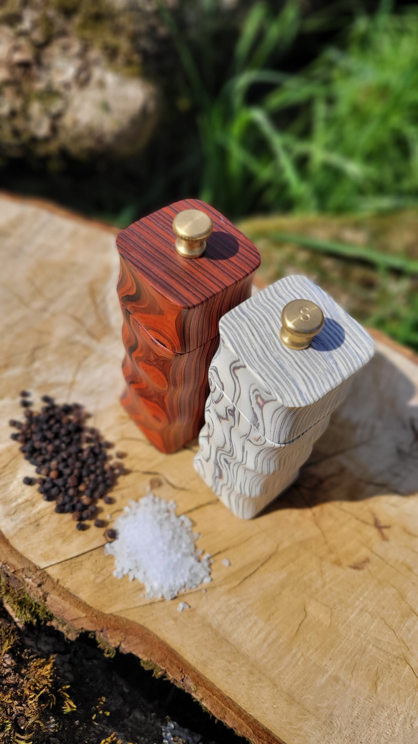 Salz- und Pfeffermühlen Set (Saraifo Cocobolo und Birke)