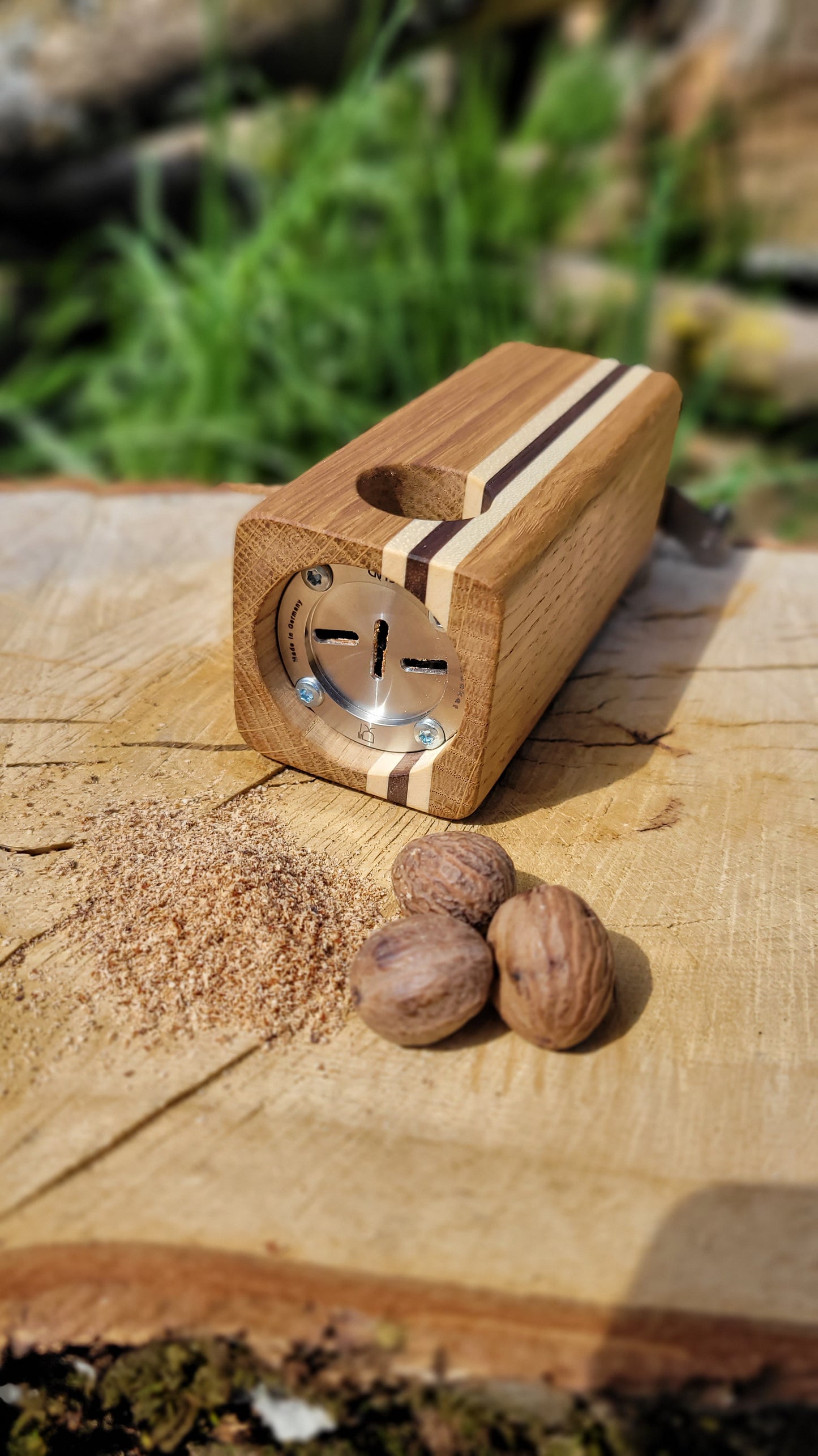 Muskatmühle Eiche mit Streifen #1
